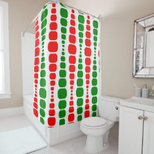 Christmas Modern Rectangles Shower Curtain
