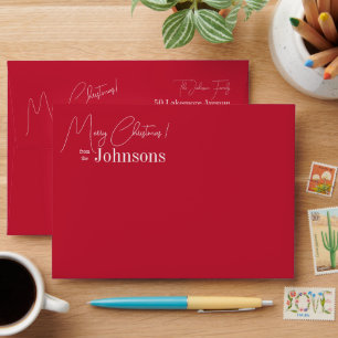 Christmas Modern Red Family Envelope