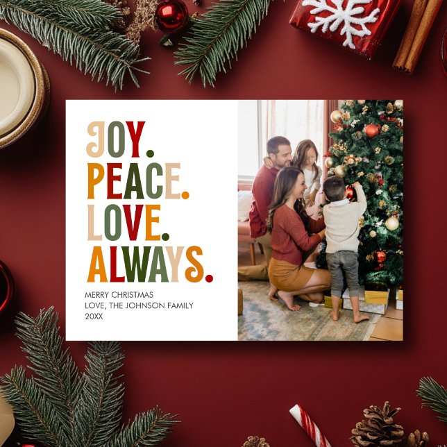 Christmas Modern Typography Cute Family Photo Holiday Card (Creator Uploaded)