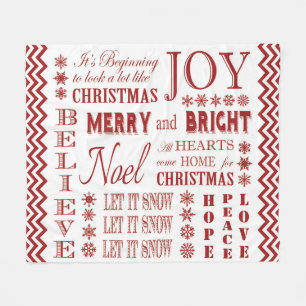 Christmas modern vintage typography blanket