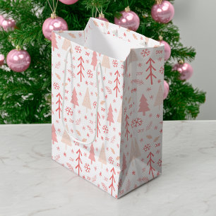 Christmas Modern Winter Pattern Medium Gift Bag