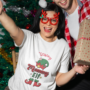 Christmas Mommy Elf customized lady's t-shirt 