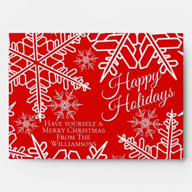 Christmas Money Red Snowflake Envelope (Front)