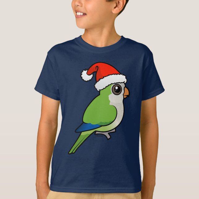 Christmas Monk Parakeet T-Shirt (Front)