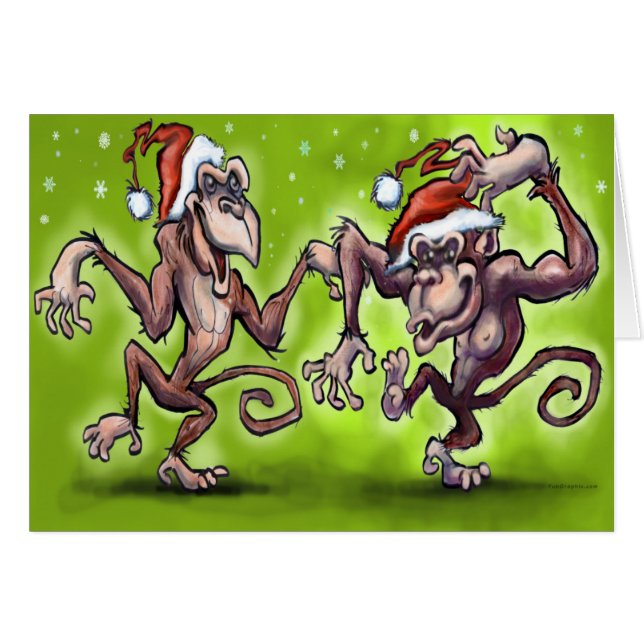 Christmas Monkey Elves (Front Horizontal)