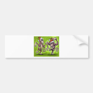 Christmas Monkey Elves Bumper Sticker