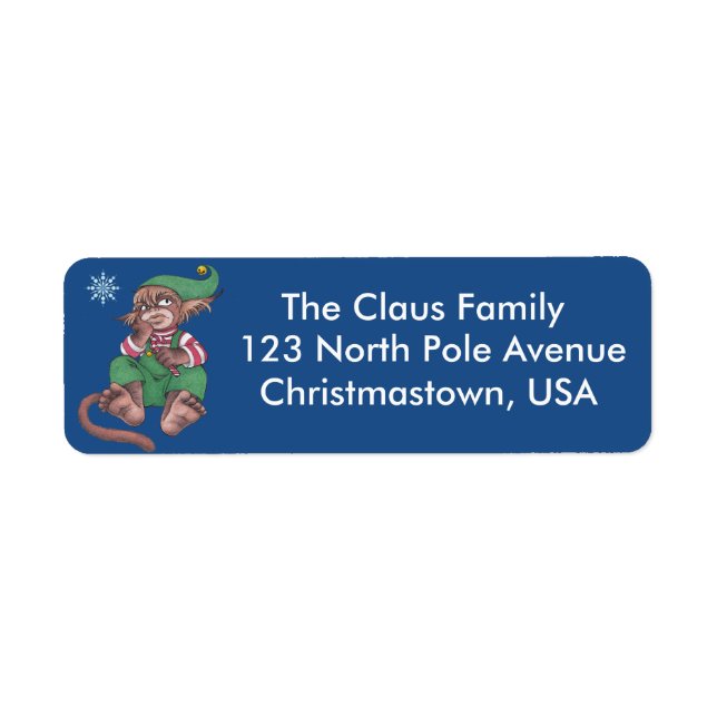 Christmas Monkey Gnome Address Labels (Front)