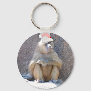 Christmas Monkeys and Baboons Key Ring