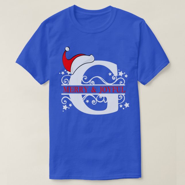 Christmas Monogram G  T-Shirt (Design Front)