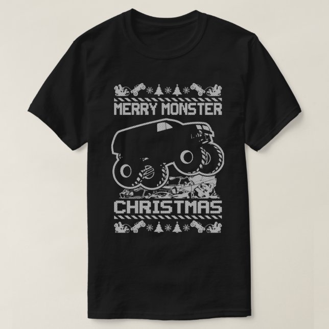 Christmas Monster Trucks 4 T-Shirt (Design Front)