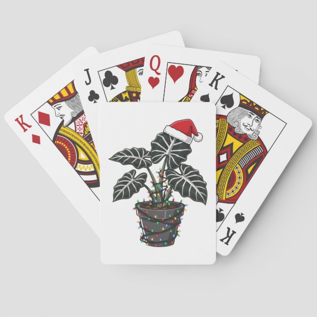  Christmas Monstera Deliciosa Split Leaf Tropical  Playing Cards (Back)