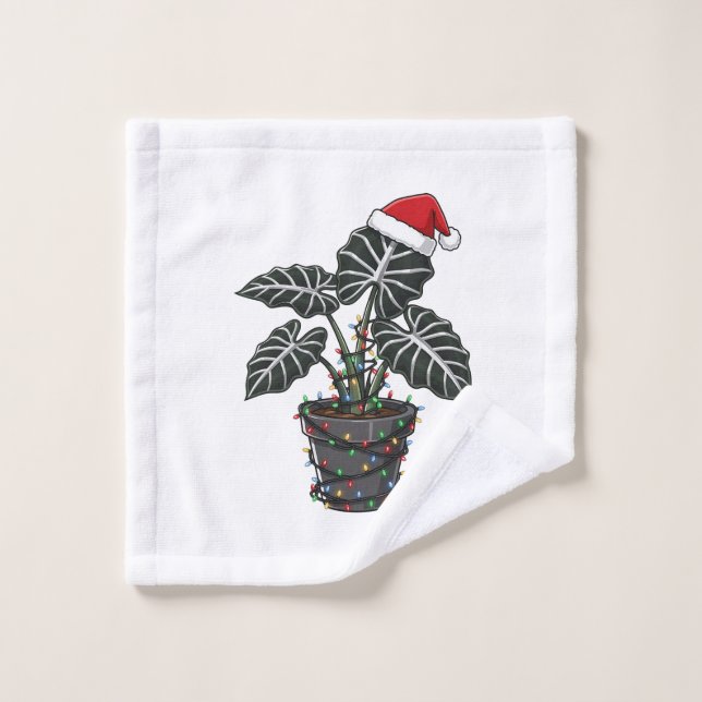  Christmas Monstera Deliciosa Split Leaf Tropical  Wash Cloth (Wash Cloth)