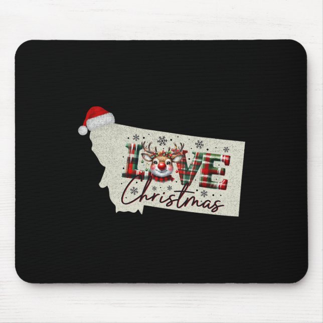 Christmas Montana Xmas State Map Montana Christmas Mouse Pad (Front)
