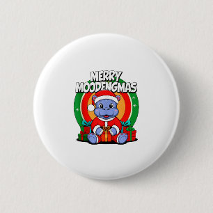 Christmas Moo Deng Merry Moodengmas Baby Hippo Chr 6 Cm Round Badge