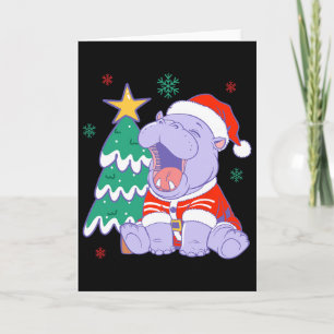 Christmas Moo Deng Xmas Tree Pajamas Cute Kid Girl Card