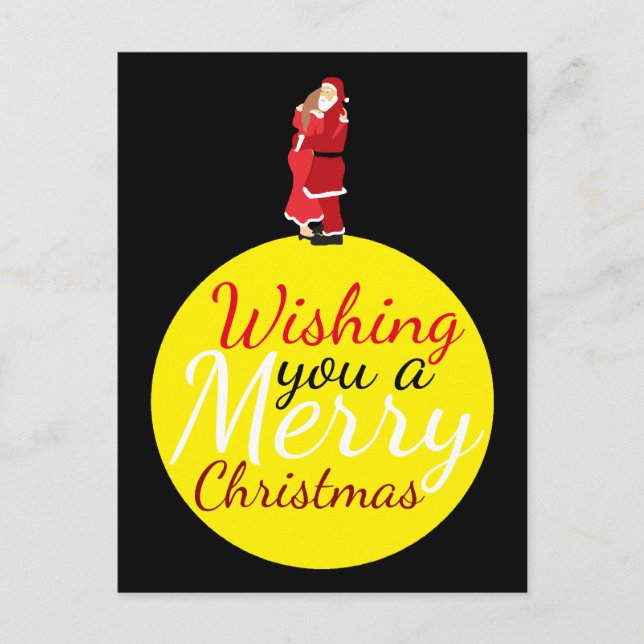 Christmas Moon Wishing You A Merry Christmas Holid Holiday Postcard (Front)