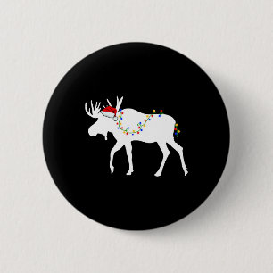 Christmas Moose 6 Cm Round Badge