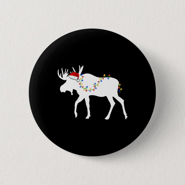 Christmas Moose 6 Cm Round Badge (Front)