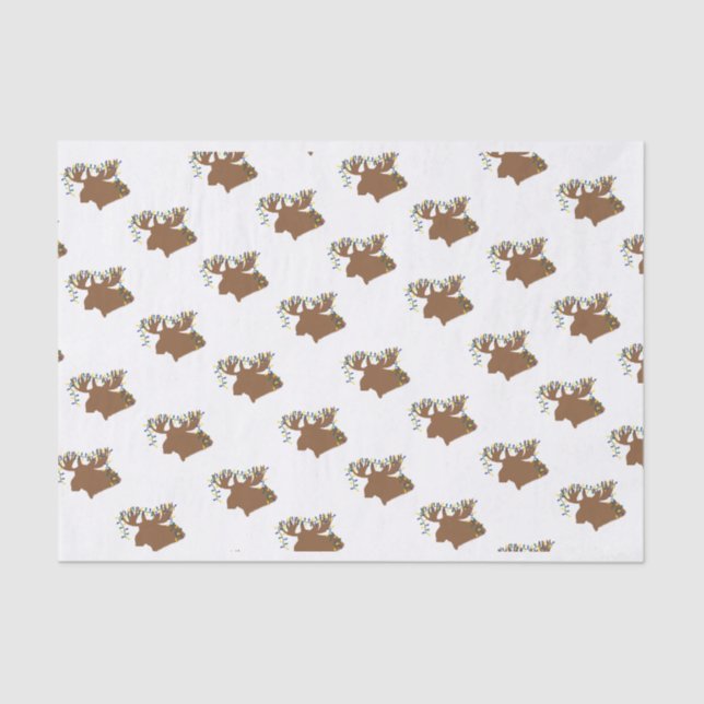 Christmas Moose Country Tissue Paper (Front)