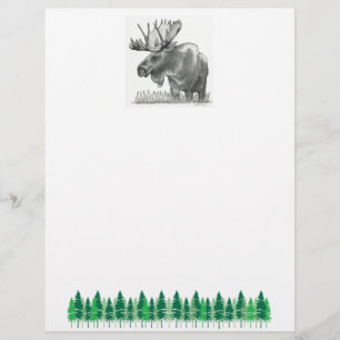 Christmas Moose Custom Letterhead