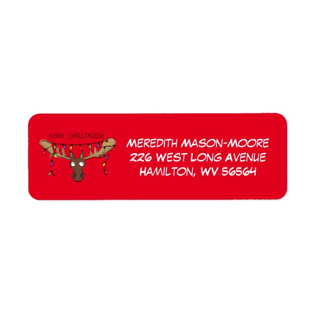 Christmas Moose Cute Funny Holiday Animal (Front)