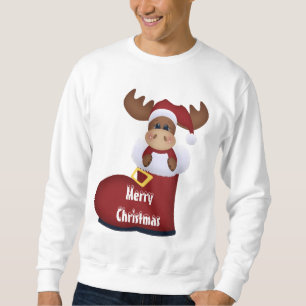Christmas Moose Holiday cartoon sweatshirt