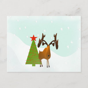 Christmas Moose Holiday Postcard