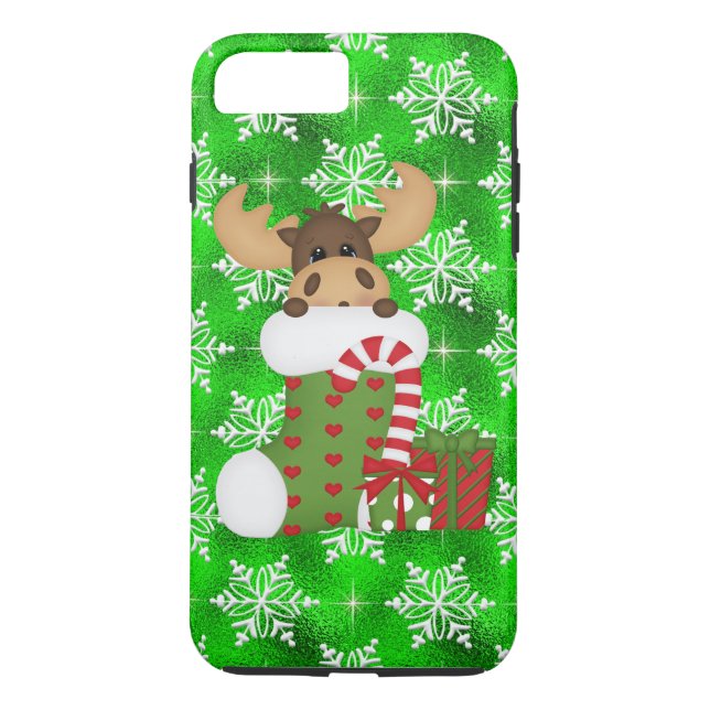 Christmas Moose iPhone 7 plus tough case (Back)