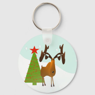 Christmas Moose Key Ring