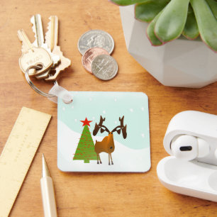 Christmas Moose Key Ring