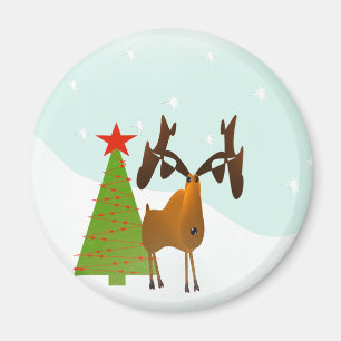 Christmas Moose Magnet