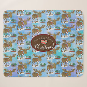 Christmas Moose Sherpa Blanket