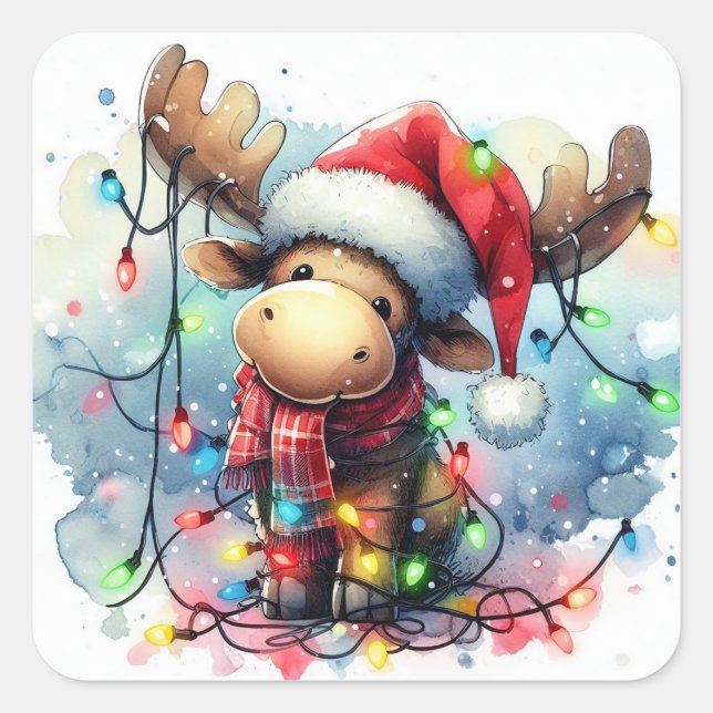 Christmas Moose Stickers (Front)