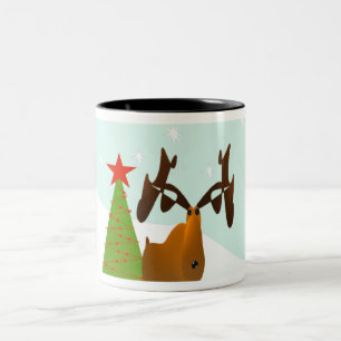 Christmas Moose Two-Tone Coffee Mug