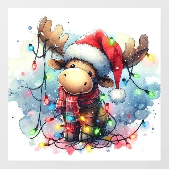 Christmas Moose Window Cling (Sheet)