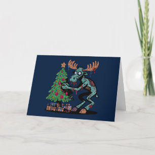 Christmas Moose Zombie Card