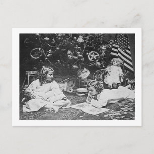 Christmas Morning 1901 Vintage Stereoview Holiday Postcard