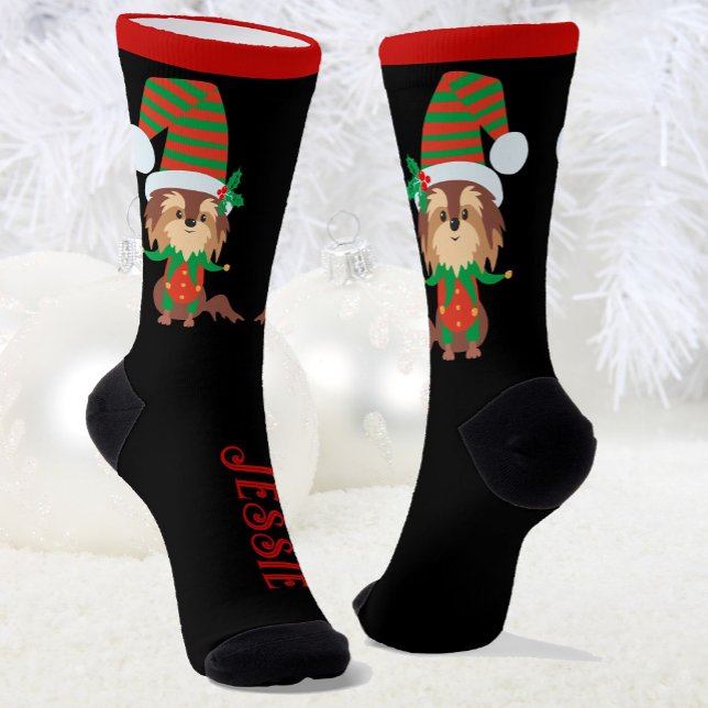Christmas Morning Add Name Funny Dogs Socks (Creator Uploaded)