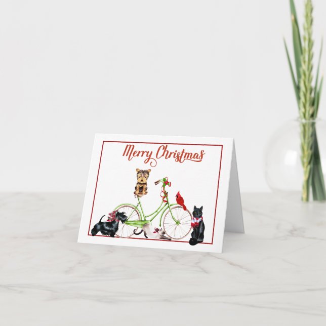 Christmas Morning Bicycle Holiday Card (Front)
