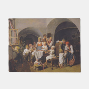 Christmas Morning (by Ferdinand Georg Waldmüller) Doormat