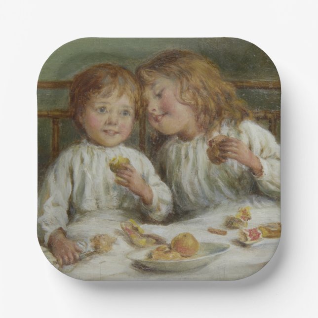 Christmas Morning (by Joseph Clark) Paper Plate (Front)