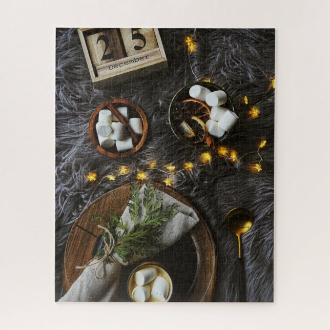 Christmas Morning Hot Chocolate & Marshmellows Jigsaw Puzzle (Vertical)