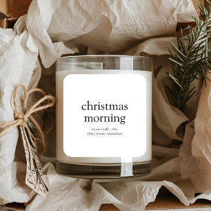 Christmas Morning Minimalist Soy Candle Square Sticker