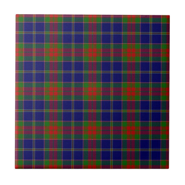 Christmas Morning Scottish Tartan Pattern Tile (Front)