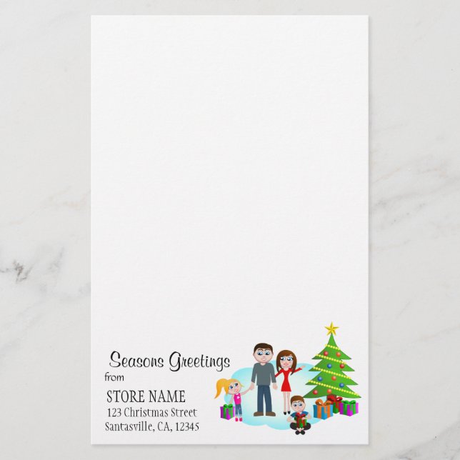 Christmas Morning Stationery Writing Paper (Front)