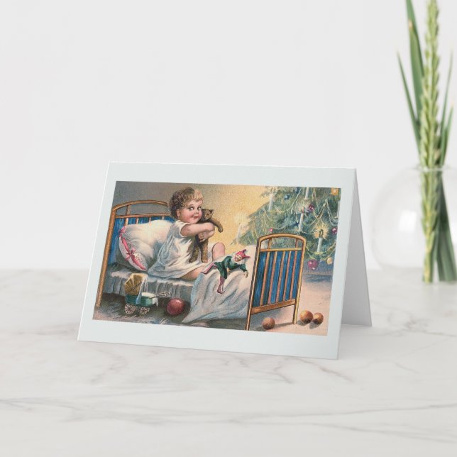 "Christmas Morning" Vintage Greeting Card (Front)