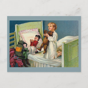"Christmas Morning" Vintage Holiday Postcard