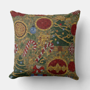 Christmas Mosaic Tile Art Cushion