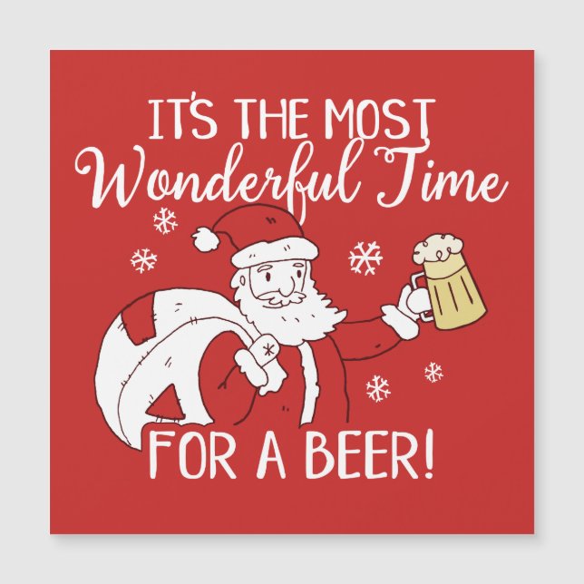 Christmas Most Wonderful Time for a Beer Santa (Front)