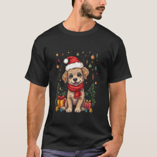 Christmas motif dog T-Shirt
